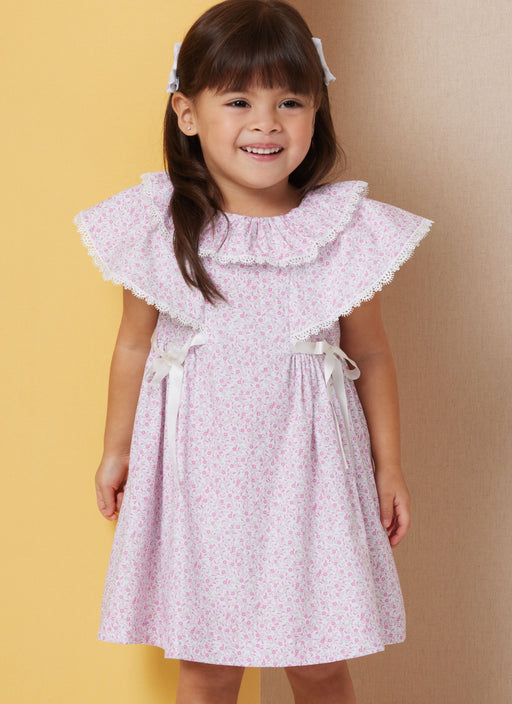 Butterick sewing pattern 7032 Toddlers' Dress with Sleeve and Neckline Variations from Jaycotts Sewing Supplies