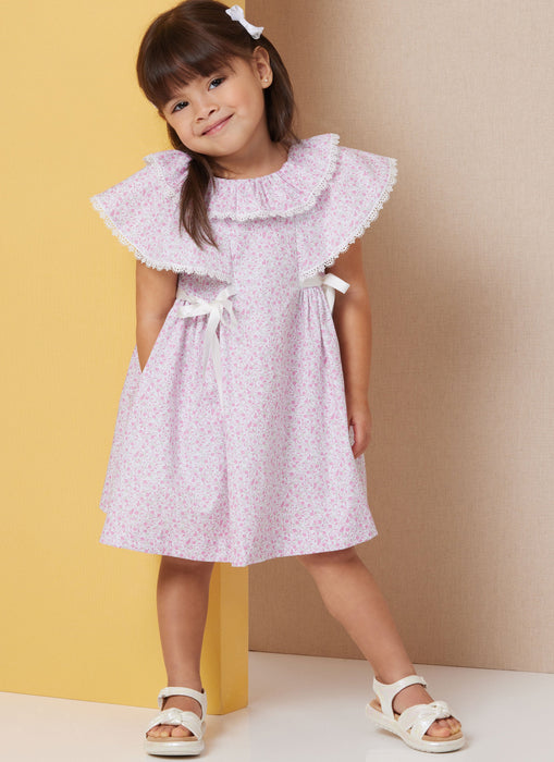 Butterick sewing pattern 7032 Toddlers' Dress with Sleeve and Neckline Variations from Jaycotts Sewing Supplies