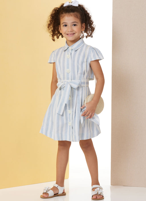 Butterick sewing pattern 7033 Children's Dress with Sleeve Variations and Tie Belt from Jaycotts Sewing Supplies