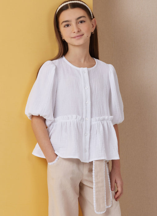 Butterick sewing pattern 7034 Girls' Top, Shorts, Pants and Sash from Jaycotts Sewing Supplies