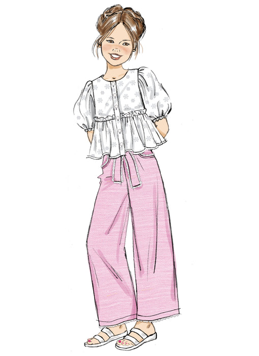 Butterick sewing pattern 7034 Girls' Top, Shorts, Pants and Sash from Jaycotts Sewing Supplies