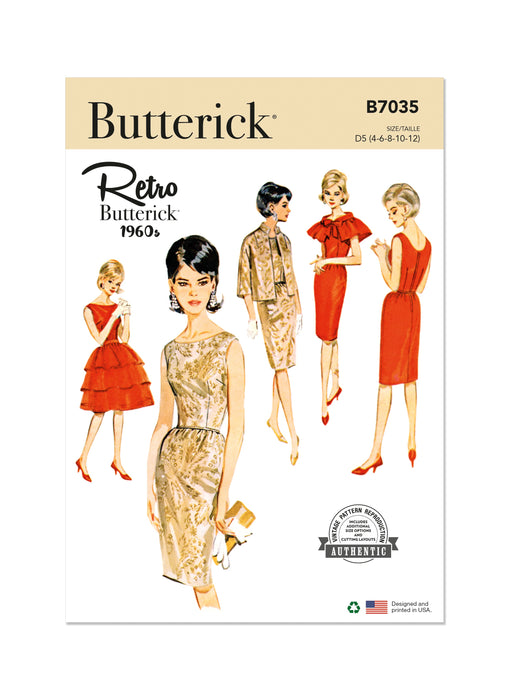 Butterick sewing pattern 7035 Dress, Jacket, Capelet and Overskirt from Jaycotts Sewing Supplies