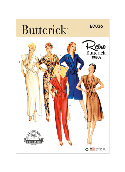 Butterick sewing pattern 7036 Jumpsuit, Dress and Sash from Jaycotts Sewing Supplies