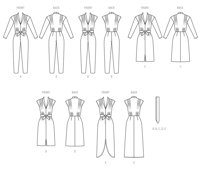 Butterick sewing pattern 7036 Jumpsuit, Dress and Sash from Jaycotts Sewing Supplies