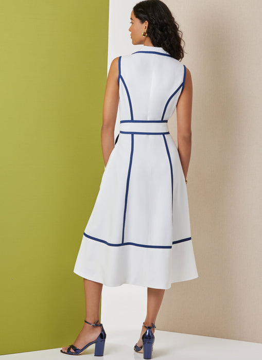 Butterick Sewing Pattern B7038 Midi length fit and flare dress from Jaycotts Sewing Supplies