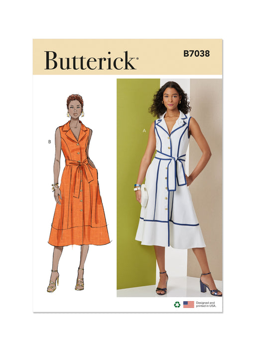 Butterick Sewing Pattern B7038 Midi length fit and flare dress from Jaycotts Sewing Supplies