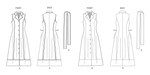 Butterick Sewing Pattern B7038 Midi length fit and flare dress from Jaycotts Sewing Supplies