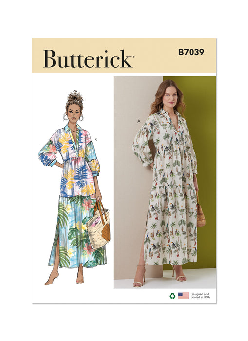 Butterick Sewing Pattern B7039 Tiered Dresses from Jaycotts Sewing Supplies