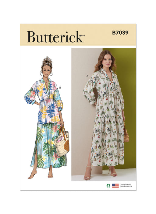 Butterick Sewing Pattern B7039 Tiered Dresses from Jaycotts Sewing Supplies