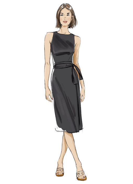 Butterick Sewing Pattern B7040 Misses' / Petite Sleeveless wrap dress from Jaycotts Sewing Supplies