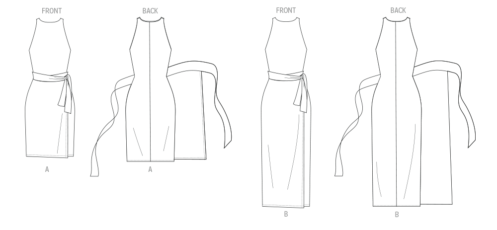 Butterick Sewing Pattern B7040 Misses' / Petite Sleeveless wrap dress from Jaycotts Sewing Supplies