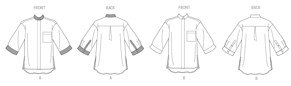 Butterick Sewing Pattern B7041 Women's Loose fitting Shirts from Jaycotts Sewing Supplies