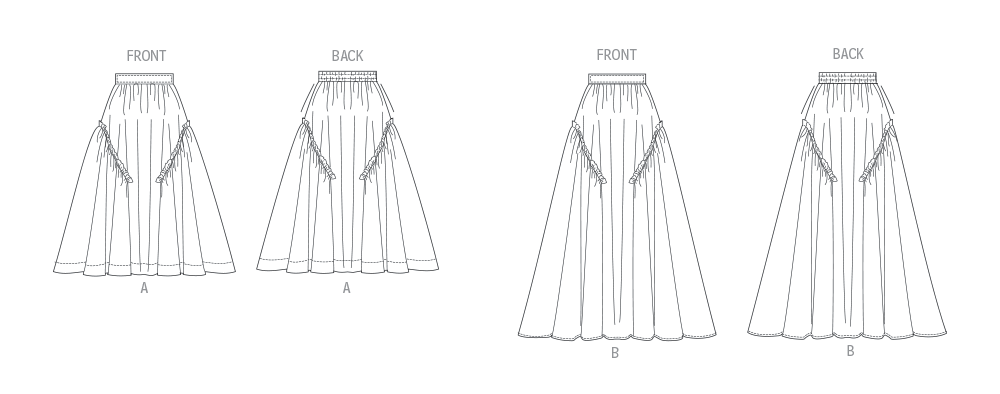 Butterick Sewing Pattern B7044 Flared Skirts from Jaycotts Sewing Supplies