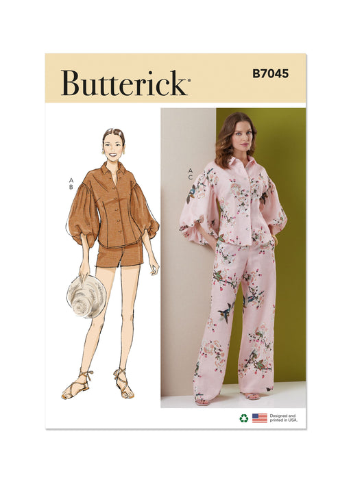 Butterick Sewing Pattern B7045 Misses' / Petite Top, Shorts and Pants from Jaycotts Sewing Supplies