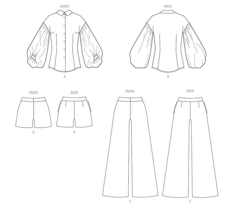 Butterick Sewing Pattern B7045 Misses' / Petite Top, Shorts and Pants from Jaycotts Sewing Supplies