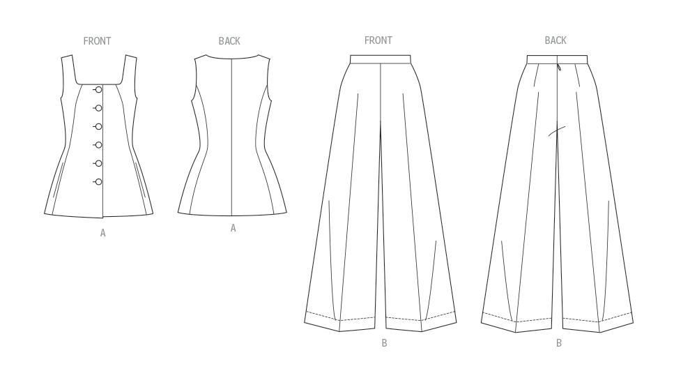 Butterick Sewing Pattern B7046 Misses' and Women's Top and Pants from Jaycotts Sewing Supplies