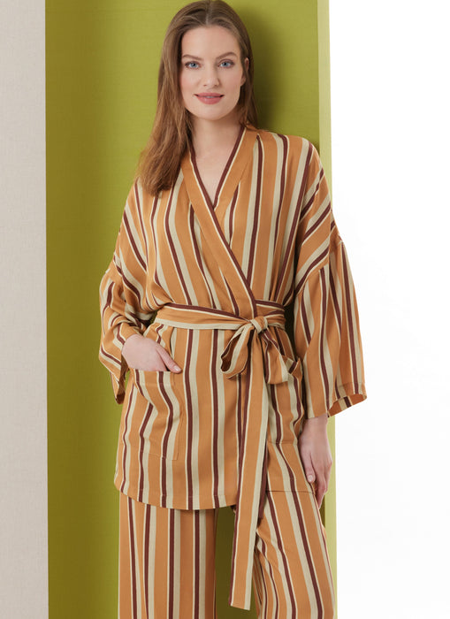 Butterick Sewing Pattern B7047 Misses' Robe and Pants sleepwear from Jaycotts Sewing Supplies