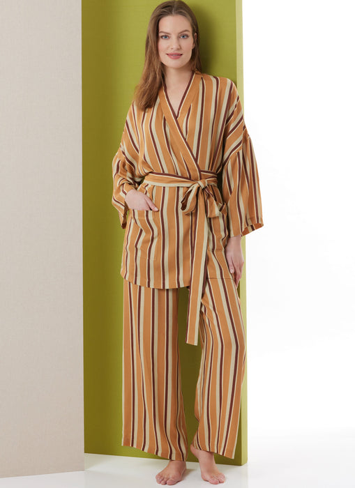 Butterick Sewing Pattern B7047 Misses' Robe and Pants sleepwear from Jaycotts Sewing Supplies