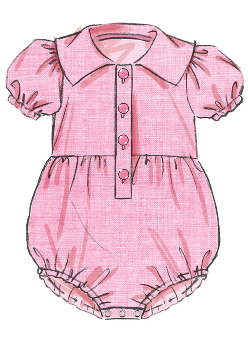 Butterick Sewing Pattern B7048 Babies' Rompers from Jaycotts Sewing Supplies