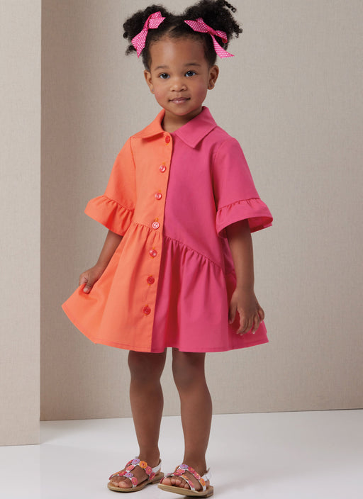 Butterick Sewing Pattern B7049 Toddlers' Button Front Dress from Jaycotts Sewing Supplies