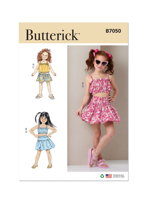 Butterick Sewing Pattern B7050 Children's Tops and Skirts from Jaycotts Sewing Supplies