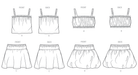 Butterick Sewing Pattern B7050 Children's Tops and Skirts from Jaycotts Sewing Supplies