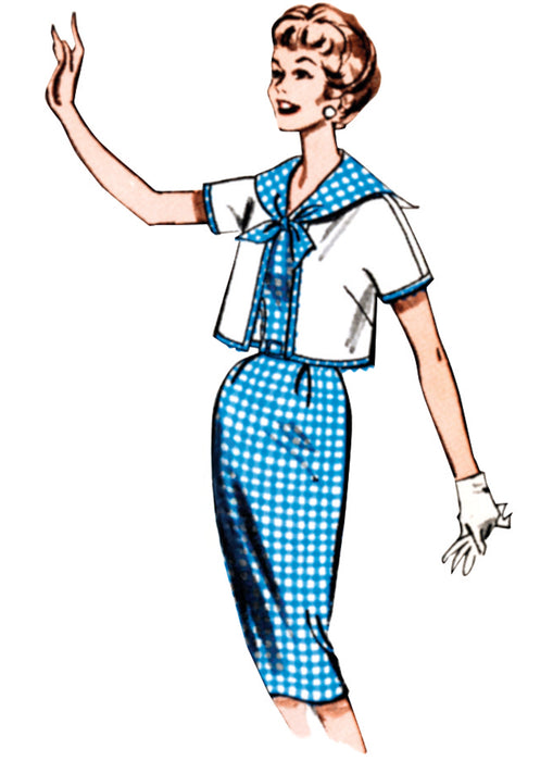 Butterick Sewing Pattern B7052 1960's' Sailor Collared Dress and Jacket from Jaycotts Sewing Supplies