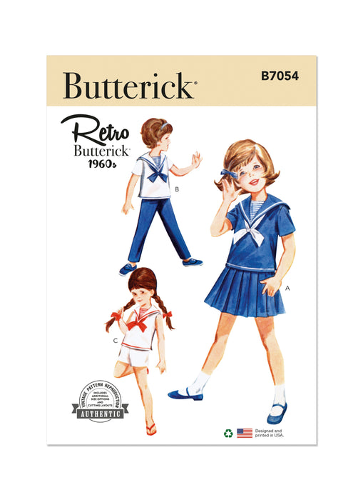 Butterick Sewing Pattern B7054 1960's' children's sportswear coordinates from Jaycotts Sewing Supplies