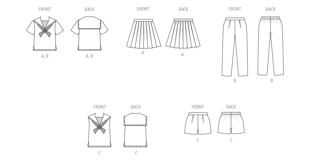 Butterick Sewing Pattern B7054 1960's' children's sportswear coordinates from Jaycotts Sewing Supplies