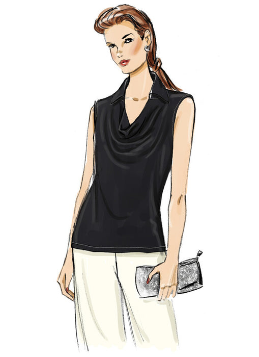 Butterick sewing pattern 7056 Misses' Cowl Neck Blouse with Sleeve Variations from Jaycotts Sewing Supplies
