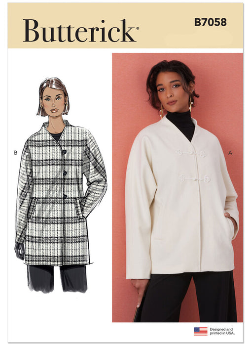 Butterick sewing pattern 7058 Misses' Jacket in Two Lengths from Jaycotts Sewing Supplies