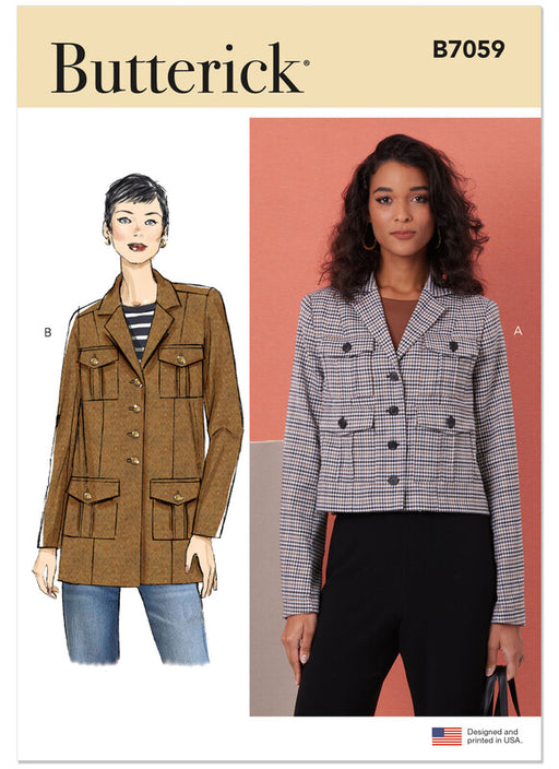 Butterick sewing pattern 7059 Misses Jacket in Two Lengths from Jaycotts Sewing Supplies