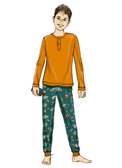 Butterick sewing pattern 7065 Girl's and Boy's and Adult Knit Tops and Joggers from Jaycotts Sewing Supplies