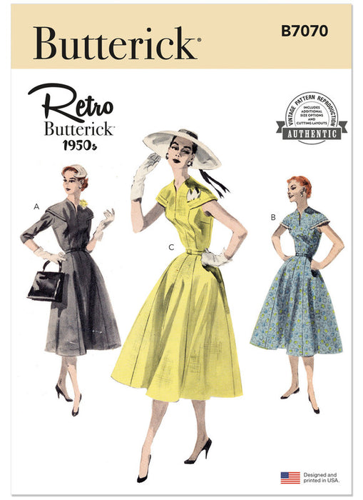 Butterick sewing pattern 7070 Misses' Capelet Yoked Dresses from Jaycotts Sewing Supplies