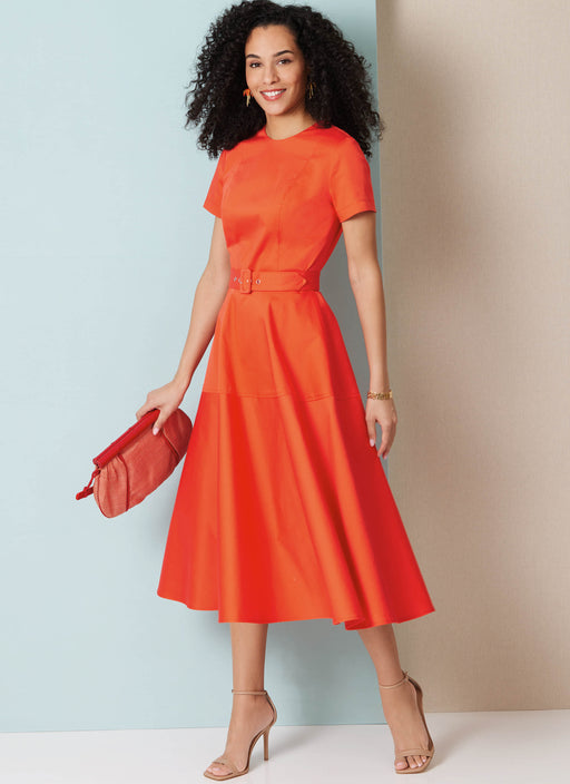 Butterick sewing pattern 7077 Fit and Flare Dress with Belt from Jaycotts Sewing Supplies
