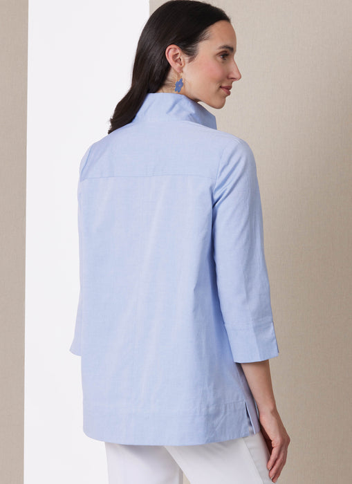 Butterick sewing pattern 7080 Misses' Stand Collar Blouse from Jaycotts Sewing Supplies