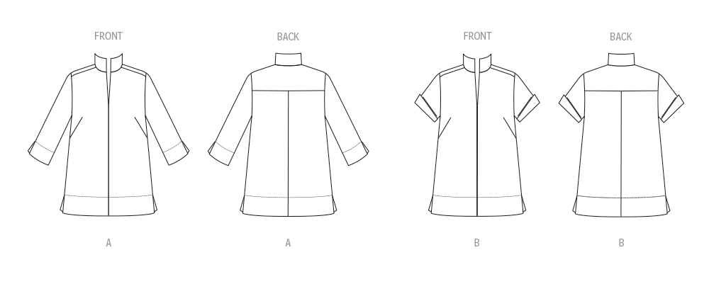 Butterick sewing pattern 7080 Misses' Stand Collar Blouse from Jaycotts Sewing Supplies