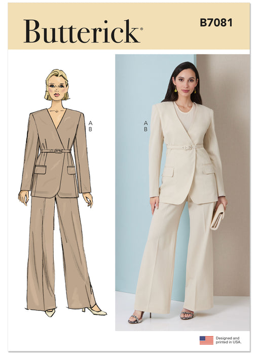Butterick sewing pattern 7081 Misses' Jacket and Trousers from Jaycotts Sewing Supplies