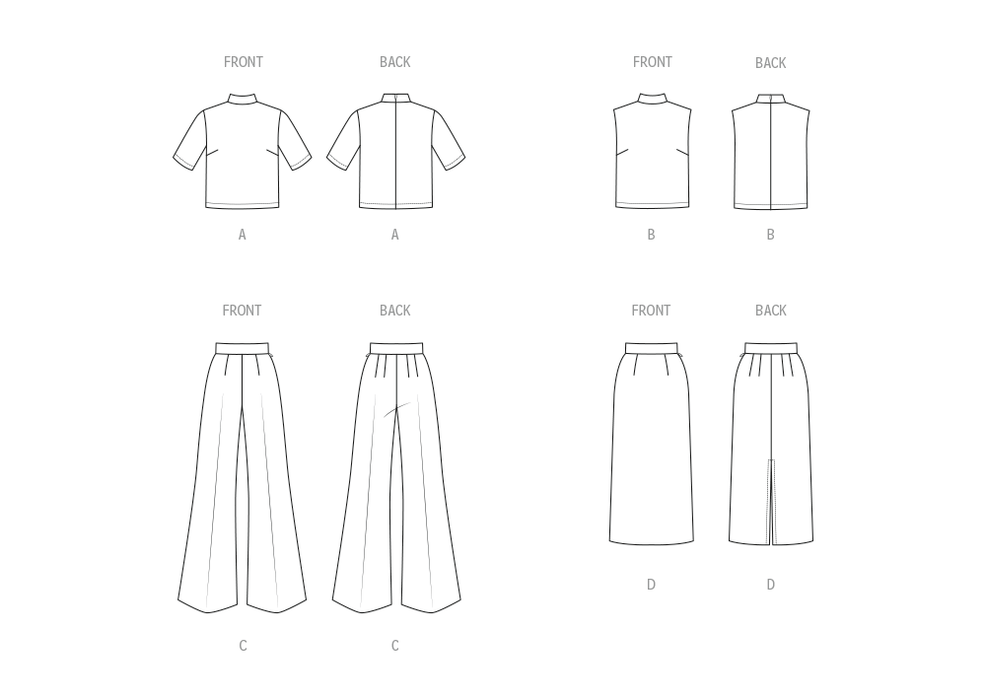 Butterick sewing pattern 7082 Misses' Tops, Pants and Skirt from Jaycotts Sewing Supplies