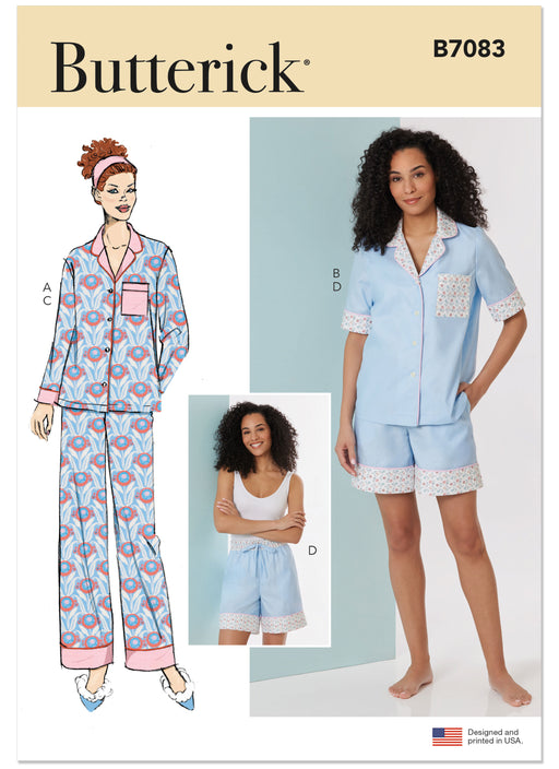 Butterick sewing pattern 7083 Misses' Pyjamas from Jaycotts Sewing Supplies