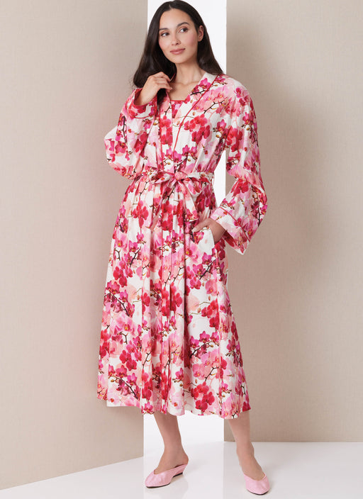 Butterick sewing pattern 7084 Misses' Nightgown and Robe with Tie Belt from Jaycotts Sewing Supplies