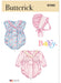 Butterick sewing pattern 7085 Babies' Romper and Bonnet in sizes S-M-L from Jaycotts Sewing Supplies