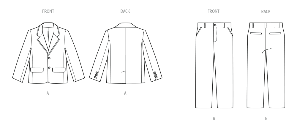 Butterick sewing pattern 7087 Boys' Blazer and Trousers from Jaycotts Sewing Supplies