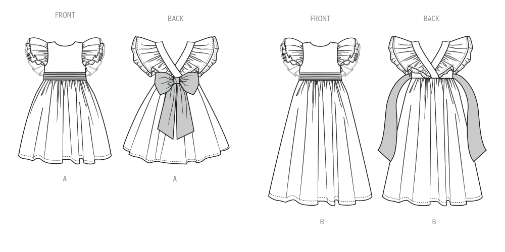 Butterick sewing pattern 7088 Children's Bridesmaids Dress from Jaycotts Sewing Supplies