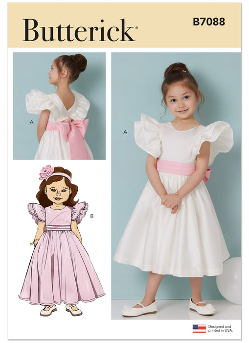 Butterick sewing pattern 7088 Children's Bridesmaids Dress from Jaycotts Sewing Supplies