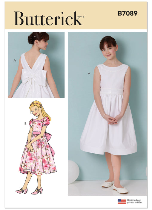 Butterick sewing pattern 7089 Girl's Bridesmaids Dress from Jaycotts Sewing Supplies
