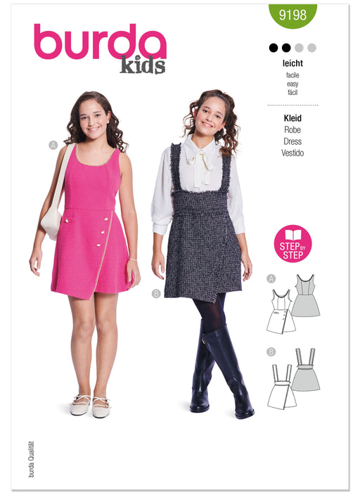 Burda Pattern 9198 Children's Dress and Skirt from Jaycotts Sewing Supplies