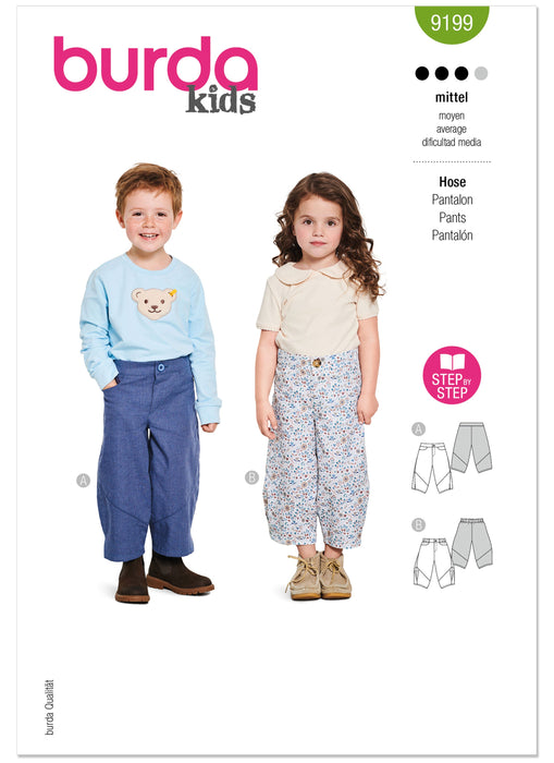 Burda Pattern 9199 Children's Bloomers and Cardigan from Jaycotts Sewing Supplies