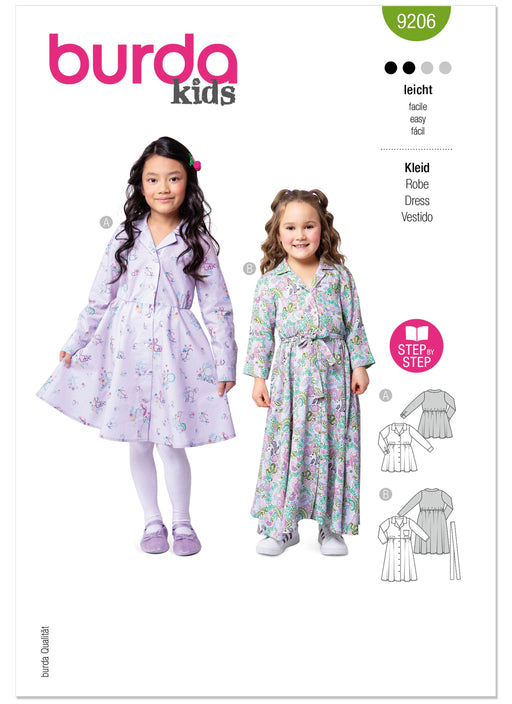 Burda Pattern 9206 Children's Dresses from Jaycotts Sewing Supplies