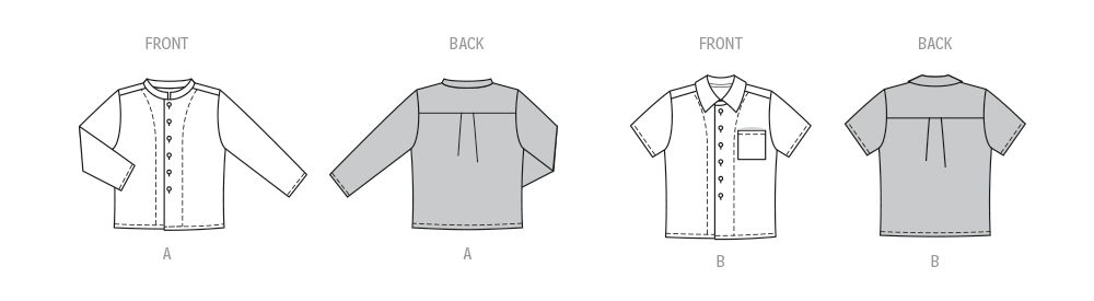 Burda style sewing pattern 9209 Boy's Shirt from Jaycotts Sewing Supplies